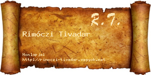 Rimóczi Tivadar névjegykártya